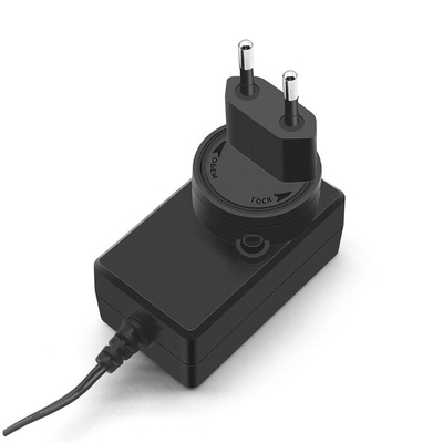 Efficacité 85% Noir C-Power Adaptateur électrique mondial avec 12V 2A 24W AC100-240V