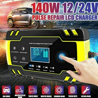 Écran tactile LCD 12V 8A 24V 4A Chargeur de batterie pour voiture