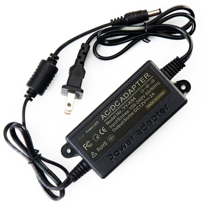 C-Power 24W AC100-240V DC 12V prise murale 12V 2A adaptateur d'alimentation avec connecteur CC en option