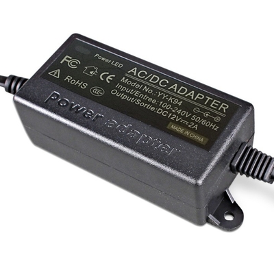 C-Power 24W AC100-240V DC 12V prise murale 12V 2A adaptateur d'alimentation avec connecteur CC en option