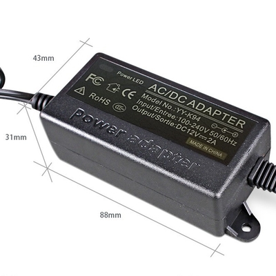 Noir C-Power AC100-240V DC 12V 2A Adaptateur de prise électrique mural 12Volt pour l'UE AU Royaume-Uni US