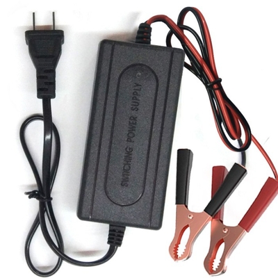 Chargeur de batterie de voiture de moto de 12 V 1 A avec tension d'entrée et courant de 100-240 V/0,6 A