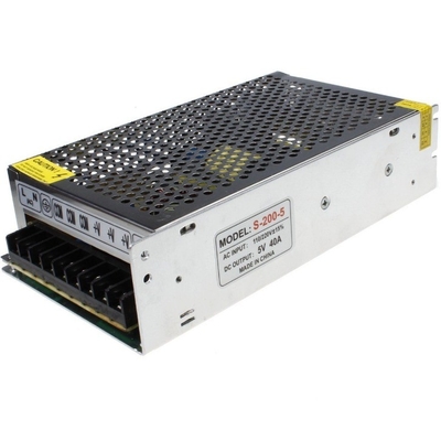 110V/220V CA Voltage d'entrée C-puissance 200W 5VDC 5V 40A alimentation avec 82% d'efficacité