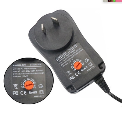 Adaptateur de prise électrique DC à angle droit de 12V 2A 24W pour C-Power AC100-240 sortie DC3-12V